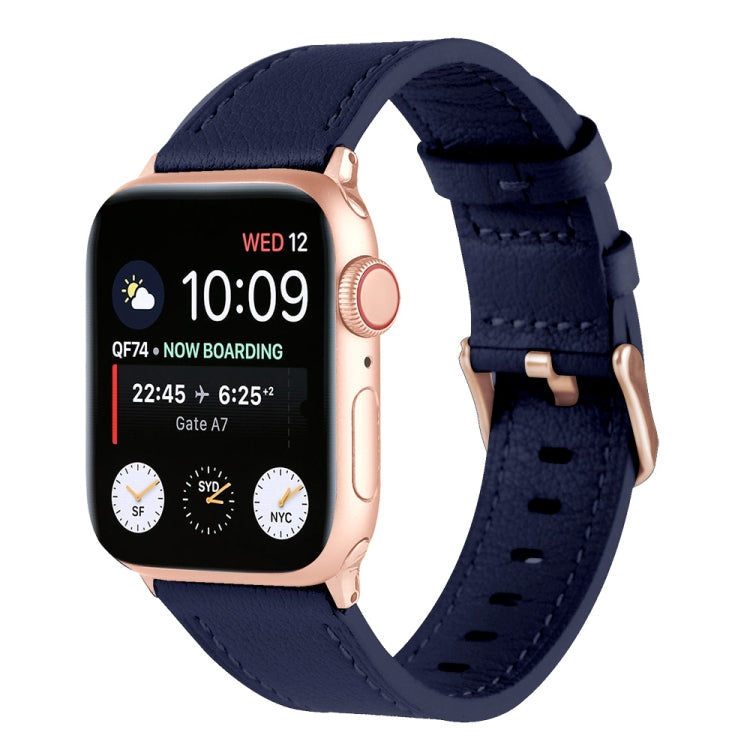Bracelet de montre universel en cuir véritable pour la série Apple Watch, 7 45mm / 6&SE&5&4 44mm / 3&2&1 42mm, 7 41mm / 6&SE&5&4 40mm / 3&2&1 38mm