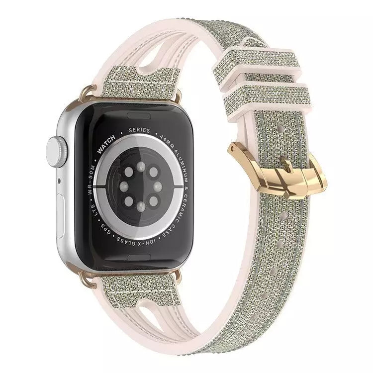 Bracelet de montre à paillettes minces pour la série Apple Watch, 7 45mm / 6&SE&5&4 44mm / 3&2&1 42mm, 7 41mm / 6&SE&5&4 40mm / 3&2&1 38mm
