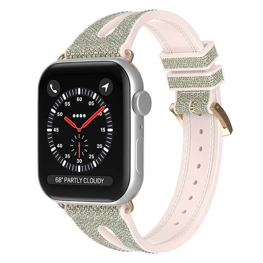 Bracelet de montre à paillettes minces pour la série Apple Watch, 7 45mm / 6&SE&5&4 44mm / 3&2&1 42mm, 7 41mm / 6&SE&5&4 40mm / 3&2&1 38mm