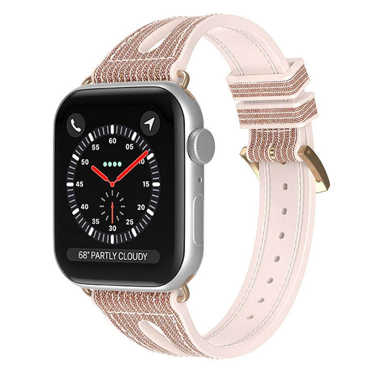Bracelet de montre à paillettes minces pour la série Apple Watch, 7 45mm / 6&SE&5&4 44mm / 3&2&1 42mm, 7 41mm / 6&SE&5&4 40mm / 3&2&1 38mm