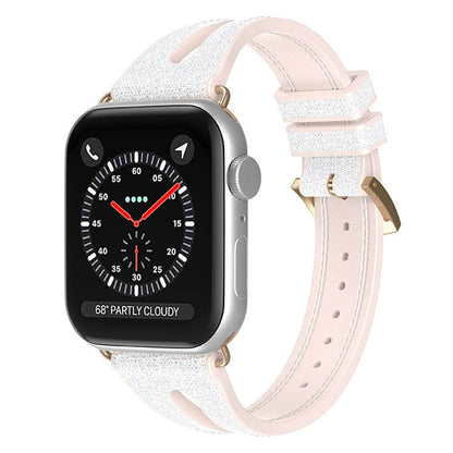 Bracelet de montre à paillettes minces pour la série Apple Watch, 7 45mm / 6&SE&5&4 44mm / 3&2&1 42mm, 7 41mm / 6&SE&5&4 40mm / 3&2&1 38mm