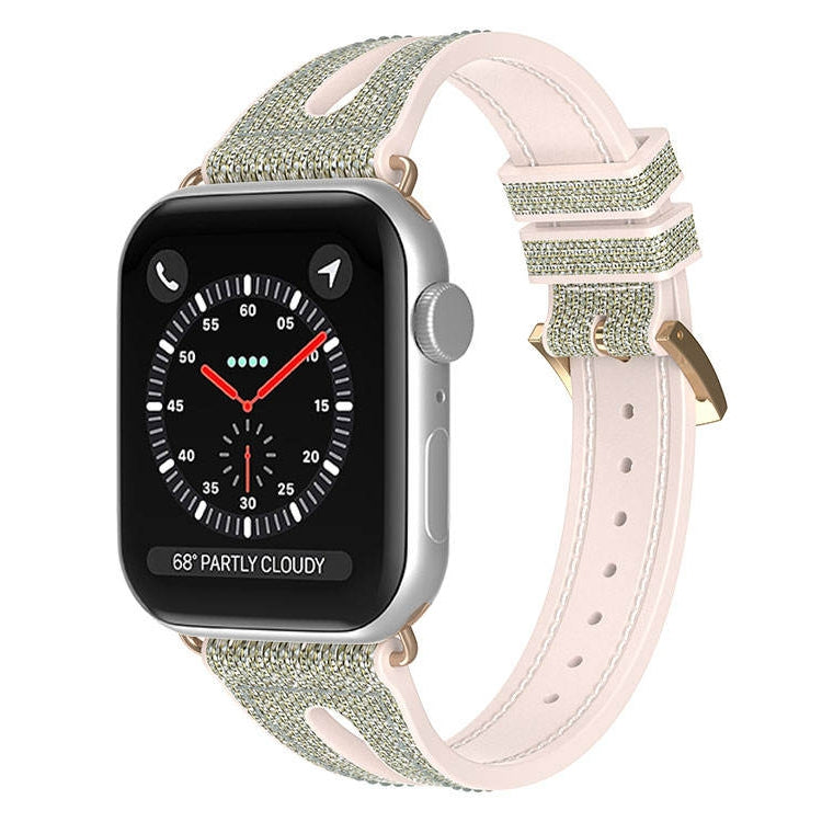 Bracelet de montre à paillettes minces pour la série Apple Watch, 7 45mm / 6&SE&5&4 44mm / 3&2&1 42mm, 7 41mm / 6&SE&5&4 40mm / 3&2&1 38mm
