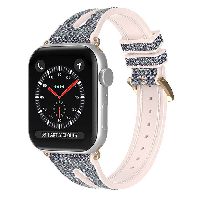 Bracelet de montre à paillettes minces pour la série Apple Watch, 7 45mm / 6&SE&5&4 44mm / 3&2&1 42mm, 7 41mm / 6&SE&5&4 40mm / 3&2&1 38mm