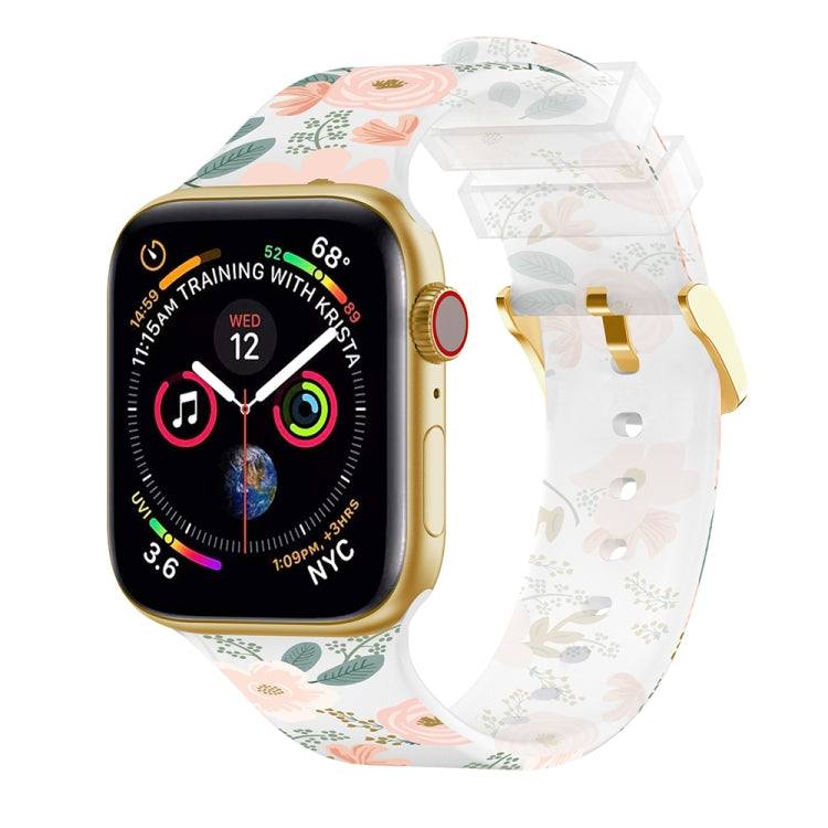 Bracelet de montre transparent à boucle carrée pour la série Apple Watch, 7 45mm / 6&SE&5&4 44mm / 3&2&1 42mm, 7 41mm / 6&SE&5&4 40mm / 3&2&1 38mm