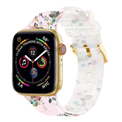 Bracelet de montre transparent à boucle carrée pour la série Apple Watch, 7 45mm / 6&SE&5&4 44mm / 3&2&1 42mm, 7 41mm / 6&SE&5&4 40mm / 3&2&1 38mm
