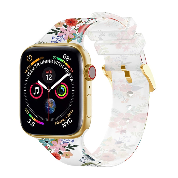 Bracelet de montre transparent à boucle carrée pour la série Apple Watch, 7 45mm / 6&SE&5&4 44mm / 3&2&1 42mm, 7 41mm / 6&SE&5&4 40mm / 3&2&1 38mm
