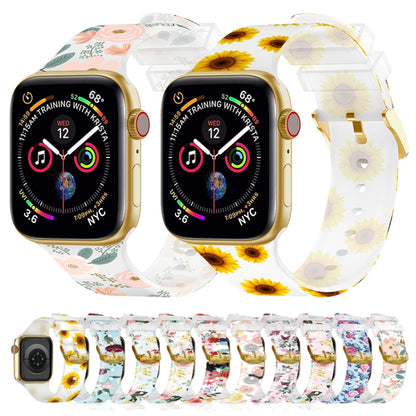 Bracelet de montre transparent à boucle carrée pour la série Apple Watch, 7 45mm / 6&SE&5&4 44mm / 3&2&1 42mm, 7 41mm / 6&SE&5&4 40mm / 3&2&1 38mm