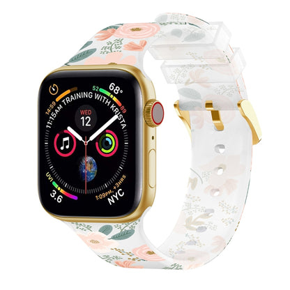 Bracelet de montre transparent à boucle carrée pour la série Apple Watch, 7 45mm / 6&SE&5&4 44mm / 3&2&1 42mm, 7 41mm / 6&SE&5&4 40mm / 3&2&1 38mm