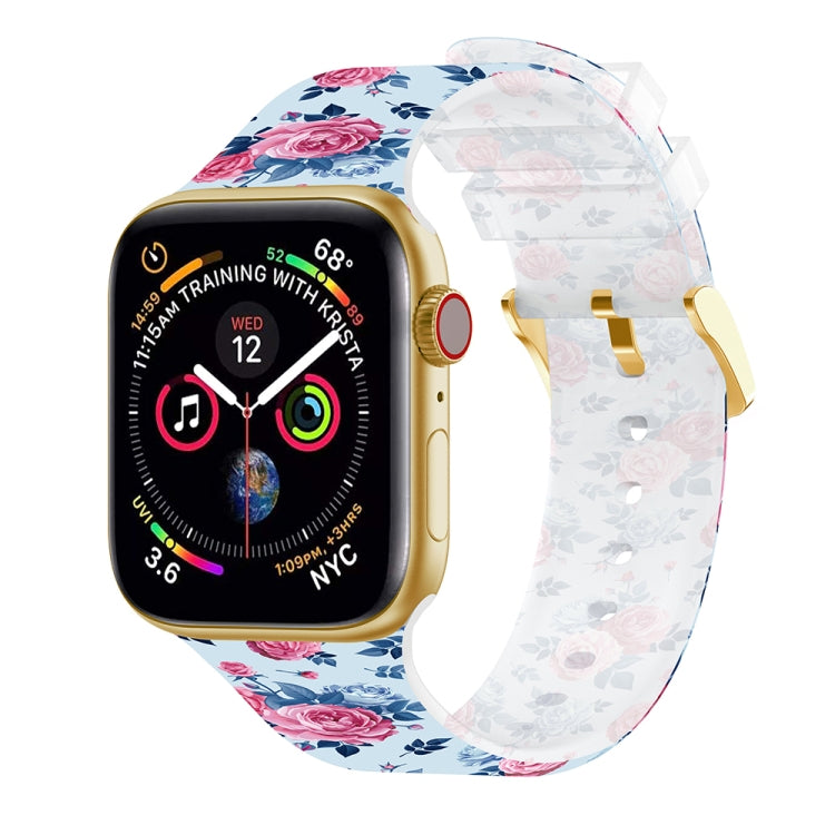 Bracelet de montre transparent à boucle carrée pour la série Apple Watch, 7 45mm / 6&SE&5&4 44mm / 3&2&1 42mm, 7 41mm / 6&SE&5&4 40mm / 3&2&1 38mm