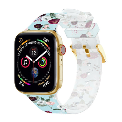 Bracelet de montre transparent à boucle carrée pour la série Apple Watch, 7 45mm / 6&SE&5&4 44mm / 3&2&1 42mm, 7 41mm / 6&SE&5&4 40mm / 3&2&1 38mm