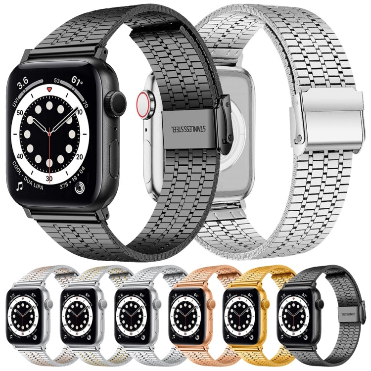 Bracelet de montre en acier pour la série Apple Watch, 7 45mm / 6&SE&5&4 44mm / 3&2&1 42mm, 7 41mm / 6&SE&5&4 40mm / 3&2&1 38mm