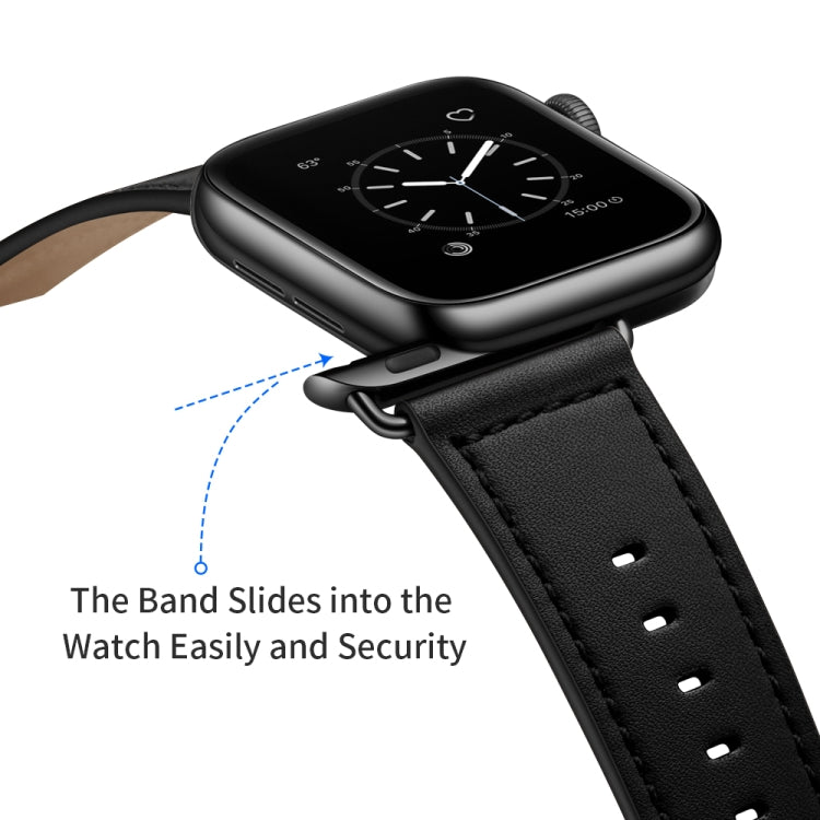 Bracelet de montre en cuir véritable pour la série Apple Watch, 7 45mm / 6&SE&5&4 44mm / 3&2&1 42mm, 7 41mm / 6&SE&5&4 40mm / 3&2&1 38mm