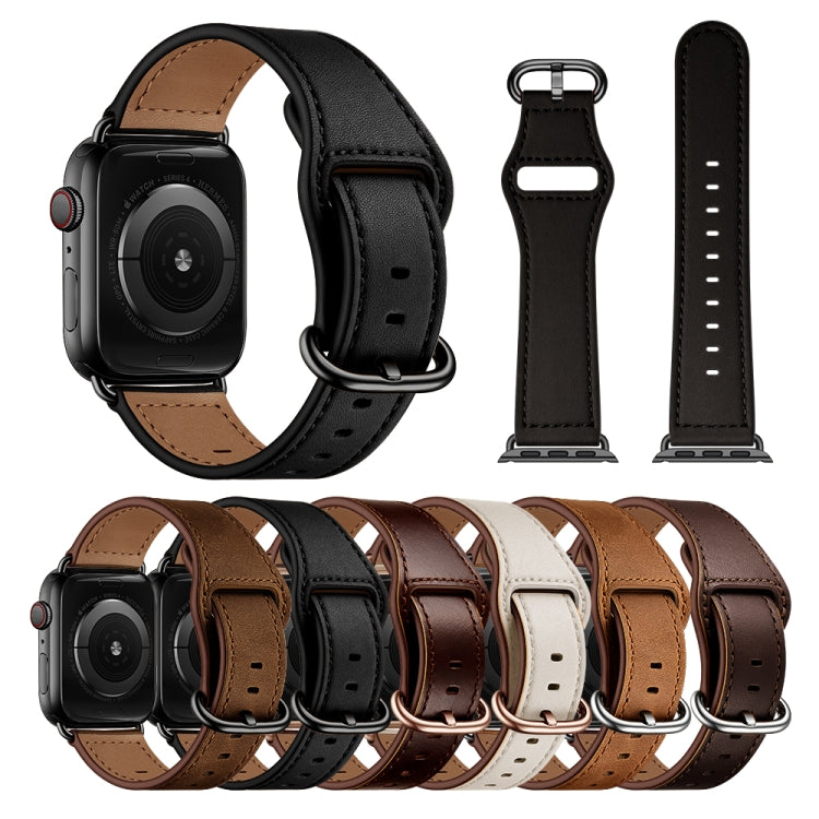Bracelet de montre en cuir véritable pour la série Apple Watch, 7 45mm / 6&SE&5&4 44mm / 3&2&1 42mm, 7 41mm / 6&SE&5&4 40mm / 3&2&1 38mm