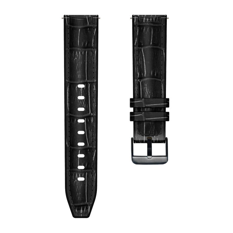 Pour Huawei Watch GT3 Pro 46mm Bracelet de montre en cuir de silicone à texture commune en bambou