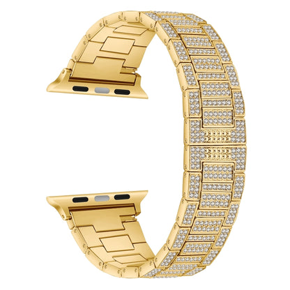 Bracelet de montre en métal diamant pour la série Apple Watch, 7 45mm / 6&SE&5&4 44mm / 3&2&1 42mm, 7 41mm / 6&SE&5&4 40mm / 3&2&1 38mm
