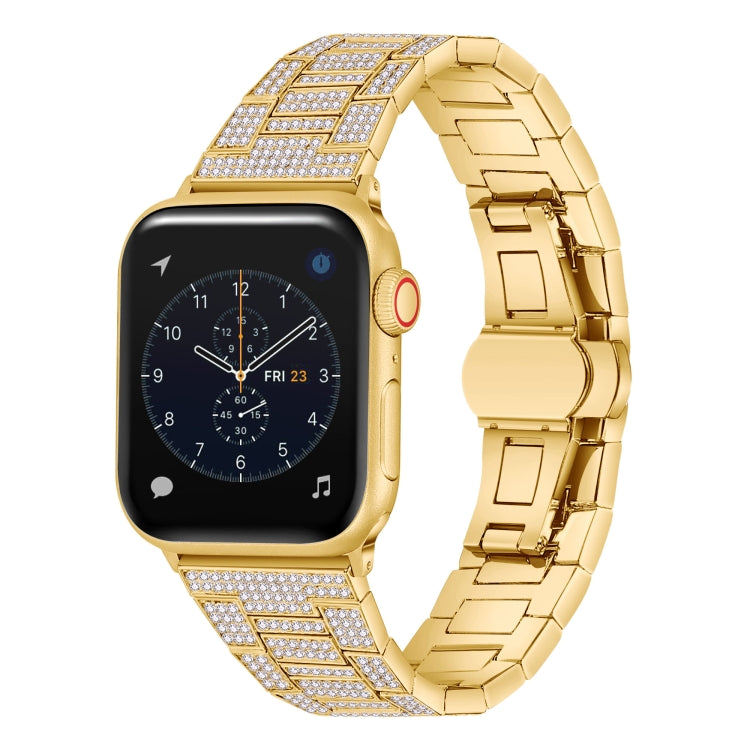 Bracelet de montre en métal diamant pour la série Apple Watch, 7 45mm / 6&SE&5&4 44mm / 3&2&1 42mm, 7 41mm / 6&SE&5&4 40mm / 3&2&1 38mm