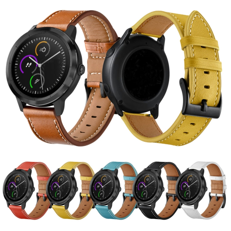 Bracelet de montre en fil à coudre en cuir première couche 20 mm / 22 mm, For Huawei Watch GT3 Pro 43mm / 46mm
