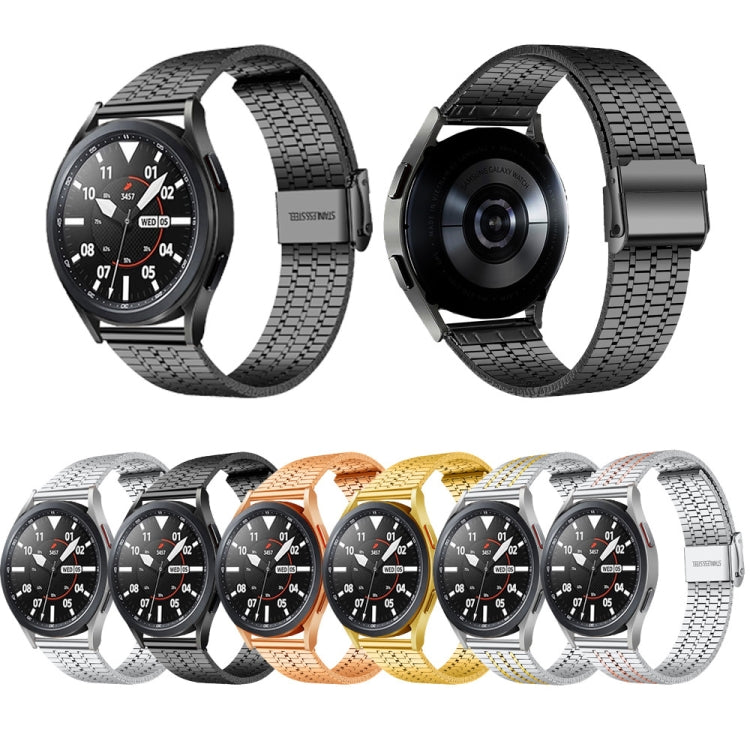 20mm / 22mm Pour Samsung Smart Watch Bracelet de montre universel en acier inoxydable à sept perles, 22mm