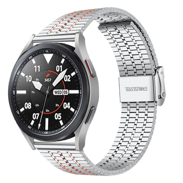 20mmPour Samsung Smart Watch Bracelet de montre universel en acier inoxydable à sept perles, 20mm