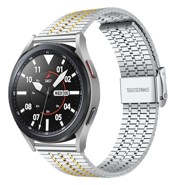 20mmPour Samsung Smart Watch Bracelet de montre universel en acier inoxydable à sept perles, 20mm