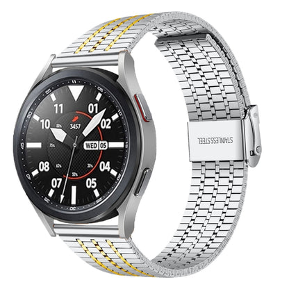 20mmPour Samsung Smart Watch Bracelet de montre universel en acier inoxydable à sept perles, 20mm