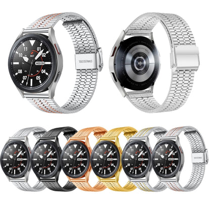 20mmPour Samsung Smart Watch Bracelet de montre universel en acier inoxydable à sept perles, 20mm