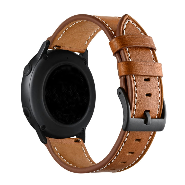 Bracelet de montre en fil à coudre en cuir de première couche de 20 mm, For Huawei Watch GT3 Pro 43mm / 46mm