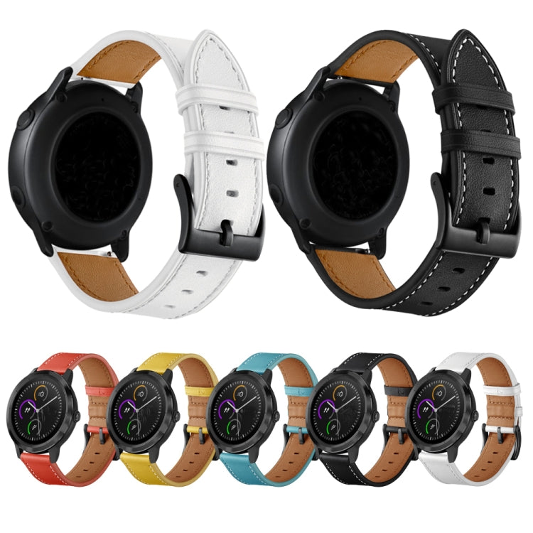 Bracelet de montre en fil à coudre en cuir de première couche de 20 mm, For Huawei Watch GT3 Pro 43mm / 46mm