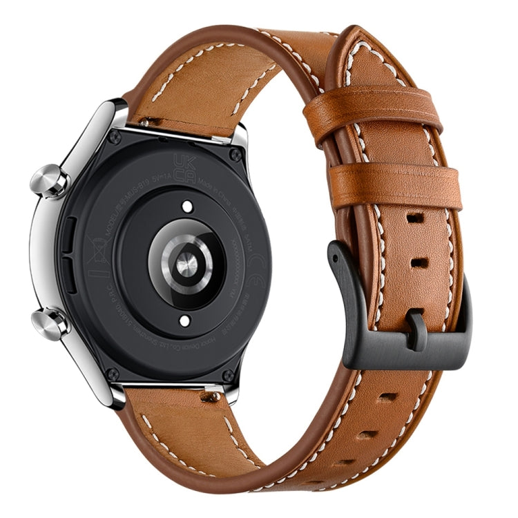 Bracelet de montre avec fil à coudre en cuir de vachette 22 mm, For Honor Watch GS 3