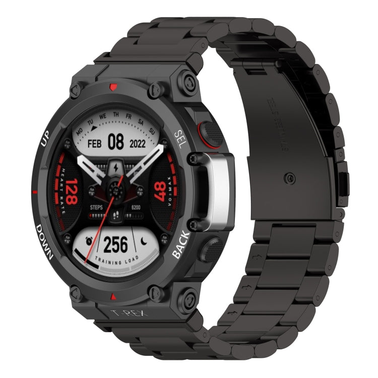 Pour Huami Amazfit T-Rex 2 Bracelet de montre en acier à trois souches