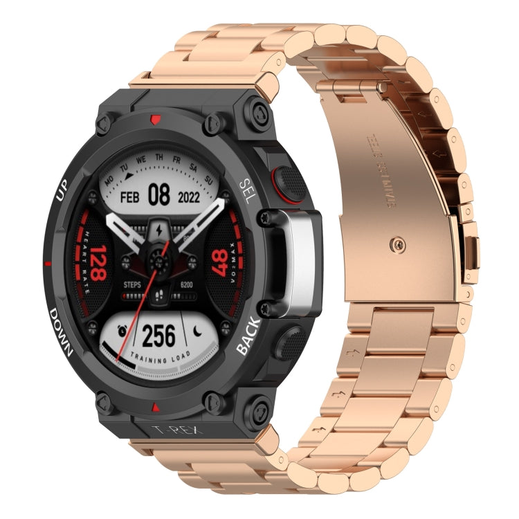 Pour Huami Amazfit T-Rex 2 Bracelet de montre en acier à trois souches