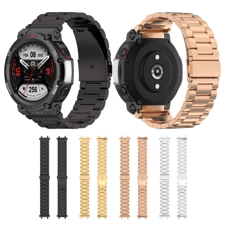 Pour Huami Amazfit T-Rex 2 Bracelet de montre en acier à trois souches