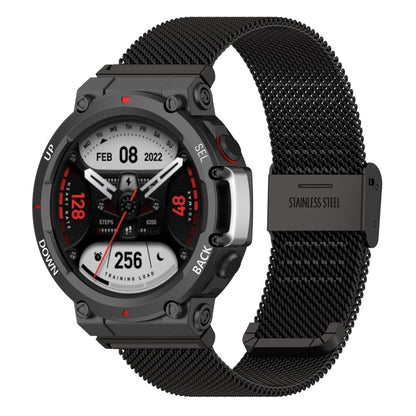 Pour Huami Amazfit T-Rex 2 Bracelet de montre en acier inoxydable à encliquetage
