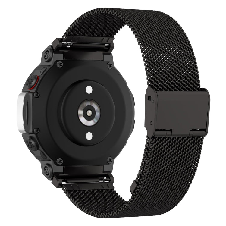 Pour Huami Amazfit T-Rex 2 Bracelet de montre en acier inoxydable à encliquetage