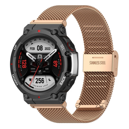 Pour Huami Amazfit T-Rex 2 Bracelet de montre en acier inoxydable à encliquetage