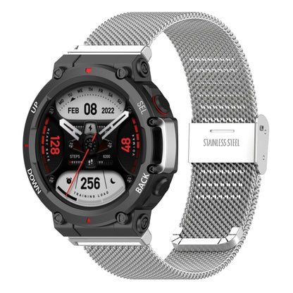 Pour Huami Amazfit T-Rex 2 Bracelet de montre en acier inoxydable à encliquetage