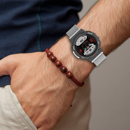 Pour Huami Amazfit T-Rex 2 Bracelet de montre en acier inoxydable à encliquetage