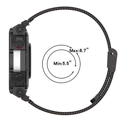 Pour Huami Amazfit T-Rex 2 Bracelet de montre en acier inoxydable à encliquetage