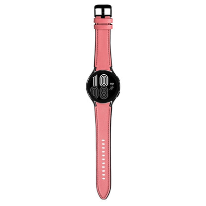 Bracelet de montre à boucle noire en silicone + cuir, For Samsung Galaxy Watch5 Pro 45mm/5 44mm/5 40mm