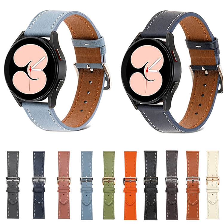 Bracelet de montre en cuir à armure toile, For Samsung Galaxy Watch5 Pro 45mm/5 44mm/5 40mm