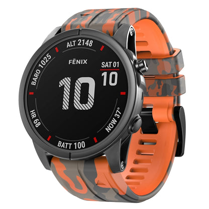 Bracelet de montre en silicone camouflage, For Garmin Fenix 7, For Garmin Fenix 7X