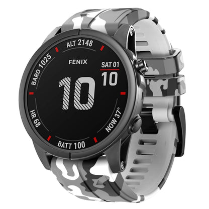 Bracelet de montre en silicone camouflage, For Garmin Fenix 7, For Garmin Fenix 7X