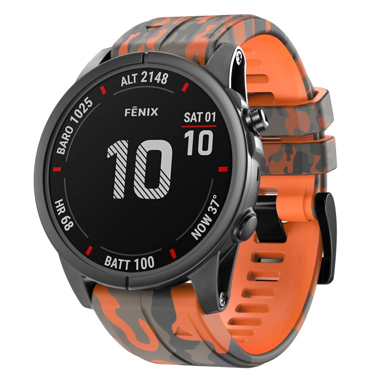 Bracelet de montre en silicone camouflage, For Garmin Fenix 7, For Garmin Fenix 7X