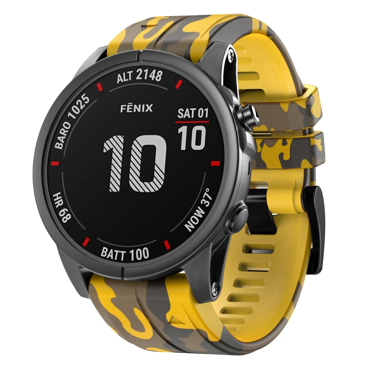 Bracelet de montre en silicone camouflage, For Garmin Fenix 7, For Garmin Fenix 7X