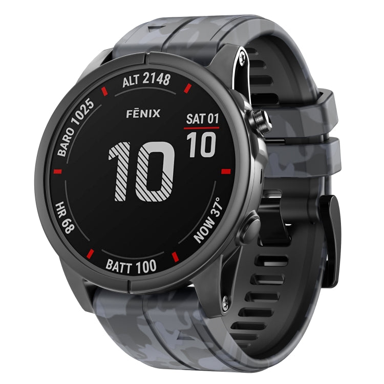 Bracelet de montre en silicone camouflage, For Garmin Fenix 7, For Garmin Fenix 7X