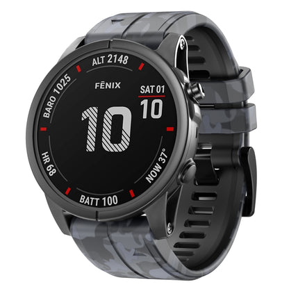 Bracelet de montre en silicone camouflage, For Garmin Fenix 7, For Garmin Fenix 7X