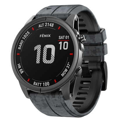 Bracelet de montre en silicone camouflage, For Garmin Fenix 7, For Garmin Fenix 7X