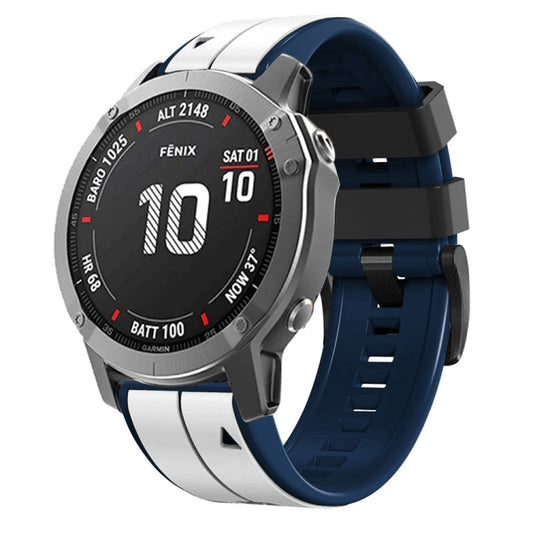 Bracelet de montre en silicone bicolore à rayures verticales, For Garmin Fenix 7, For Garmin Fenix 7X