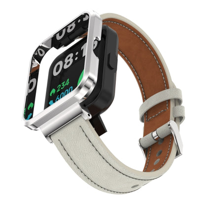 Bracelet de montre intégré en cuir véritable avec boîtier en métal, For Xiaomi Mi Watch Lite / Redmi Watch, For Xiaomi Redmi Watch 2, For Xiaomi Redmi Watch 2 Lite