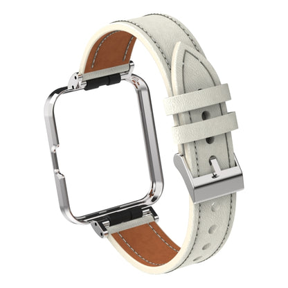 Bracelet de montre intégré en cuir véritable avec boîtier en métal, For Xiaomi Mi Watch Lite / Redmi Watch, For Xiaomi Redmi Watch 2, For Xiaomi Redmi Watch 2 Lite